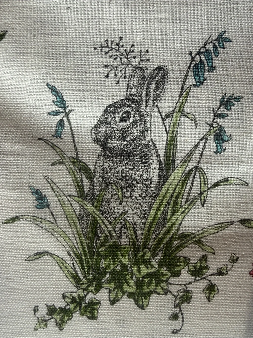 Rachel Ashwell The Farmhouse Bunny Table Cotton Pastel Botanical Rabbit 120 x 80